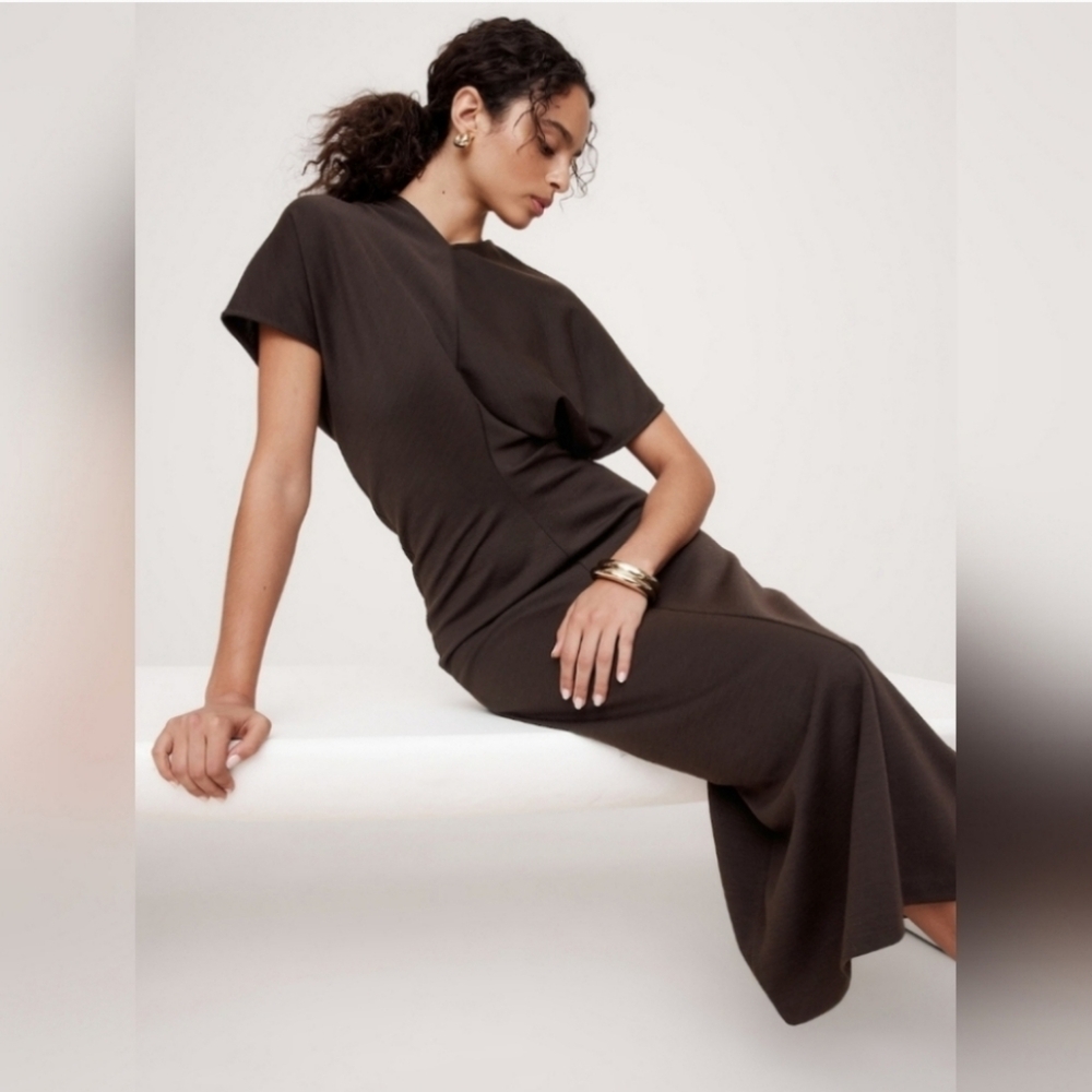 Banana Republic Black Midi Dress - Picture 3 of 4